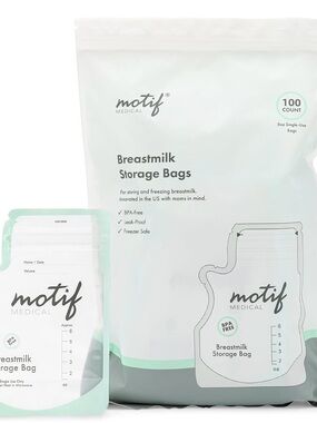 motif Medical Breastmilk Storage Bags - Mint Green (100 Count)